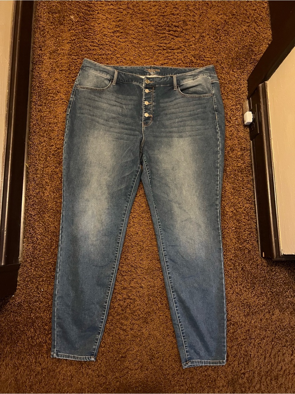 Maurices X-Long High-Rise Button-Fly Faded Blue Jeans